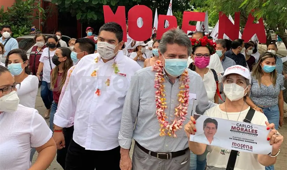 El candidato morenista recorrió las principales calles de la colonia 24 de Junio de la capital chiapaneca. Cortesía