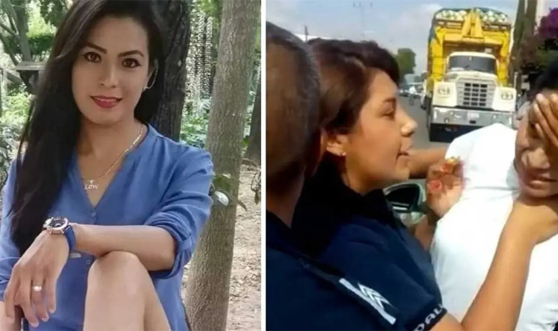 Los elementos policiacos detuvieron a la doctora Beatriz, después de haber causado un choque. Cortesía