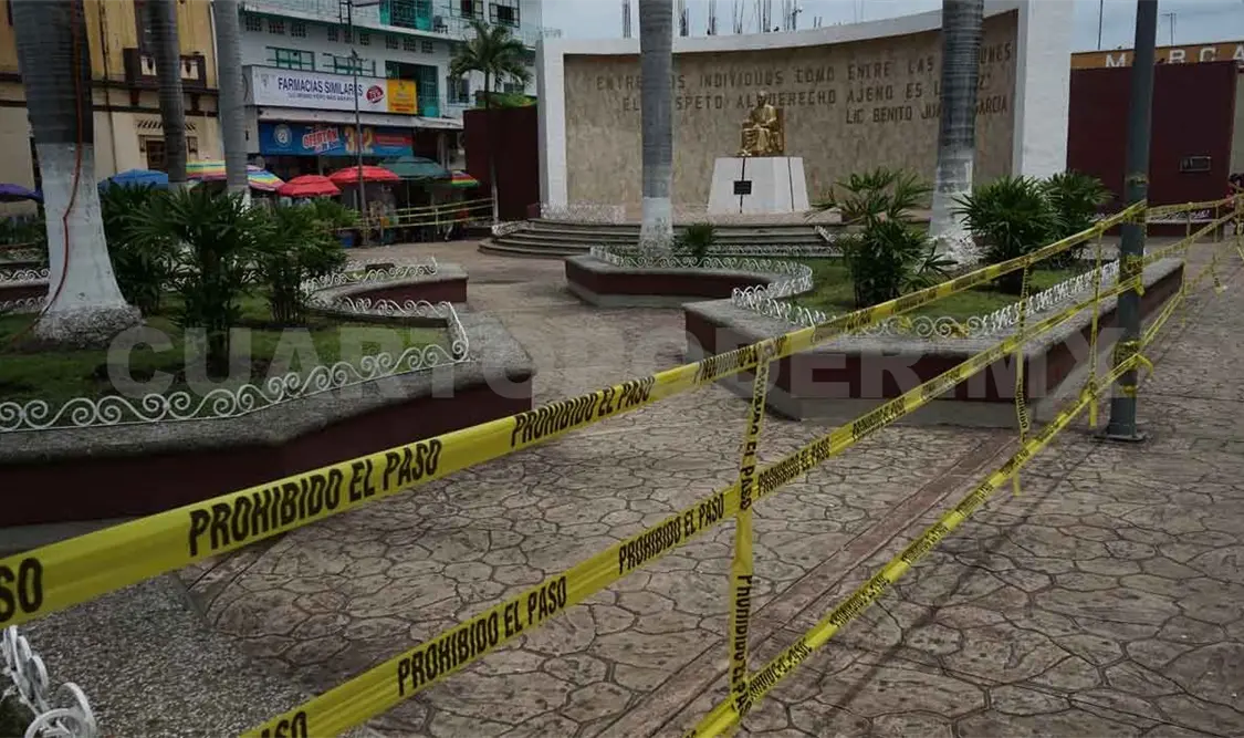 Acordonan parques para evitar contagios de covid