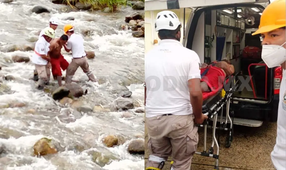 Iba ser arrastrado por el río pero logran rescatarlo