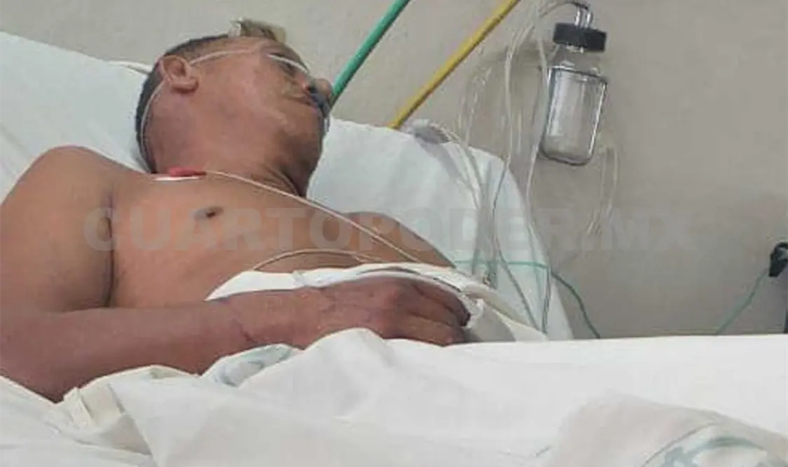 Juan Montes de Oca Sánchez (52 años) fue trasladado de urgencia al hospital del IMSS para que recibiera atención especializada. Cortesía
