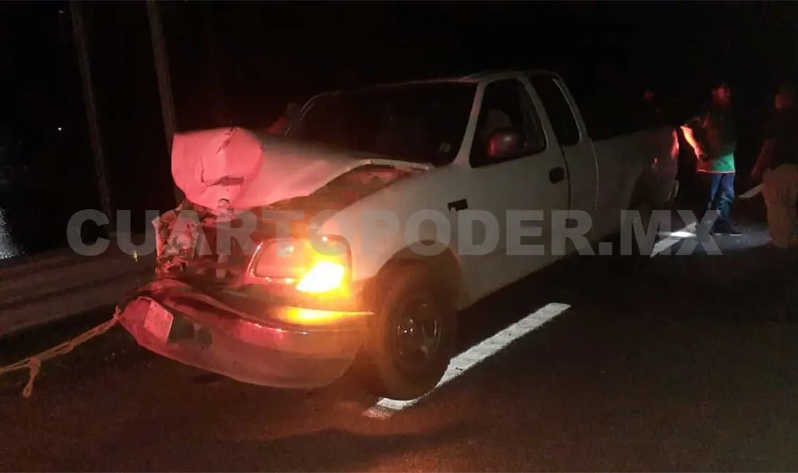 Camioneta embiste y mata a semoviente