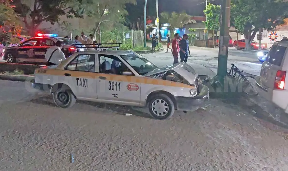 Taxista resulta herido en percance