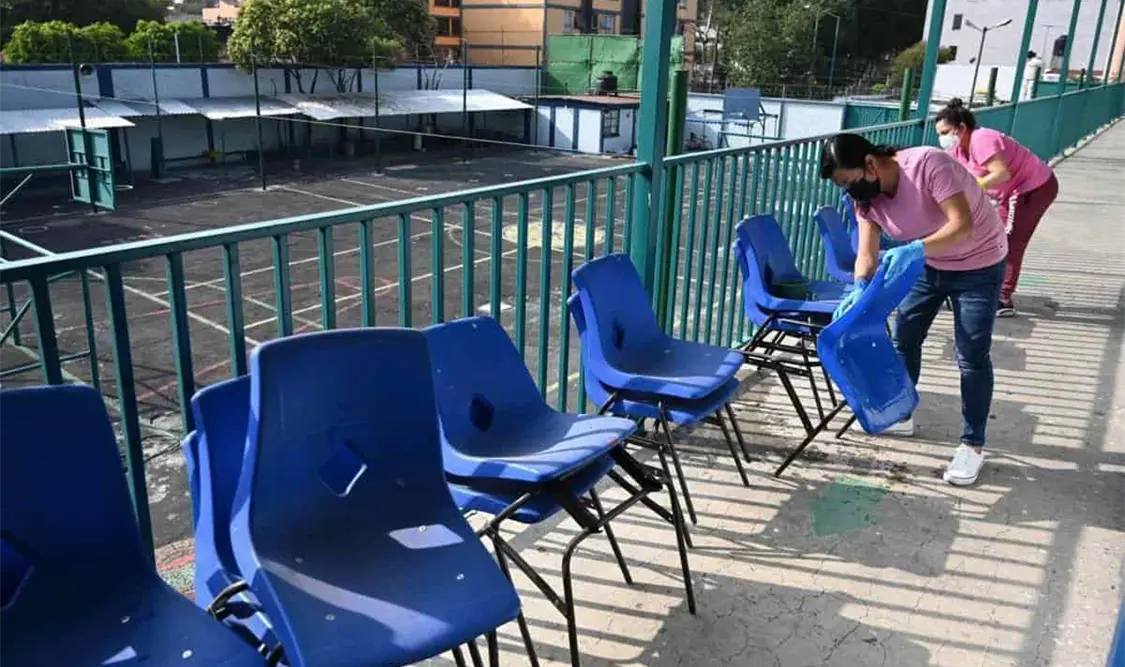 La titular de la SEP dijo que a través del programa La Escuela es Nuestra, intervendrán en los planteles que están afectados. Cortesía
