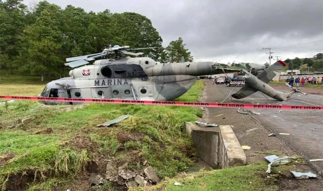 Se desploma en Hidalgo aeronave de la Marina