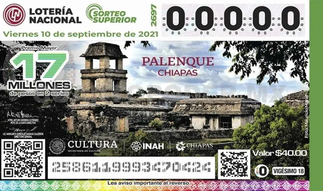 Presentan billete de lotería alusivo a Palenque