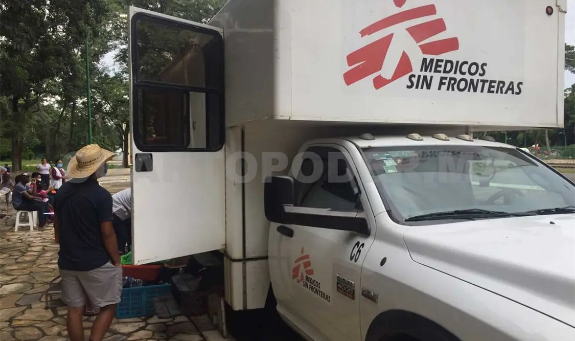 La unidad móvil en la que se desplaza MSF inició su recorrido por sectores donde hay amplia presencia de migrantes. Ramón García / CP