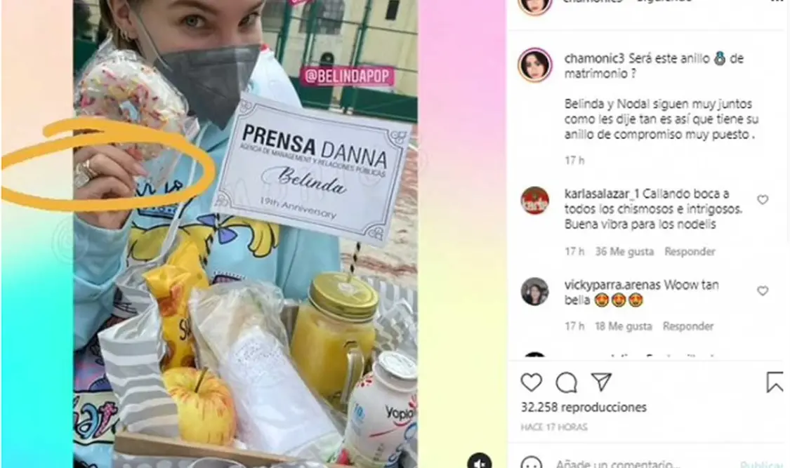 Belinda presume anillo de casada