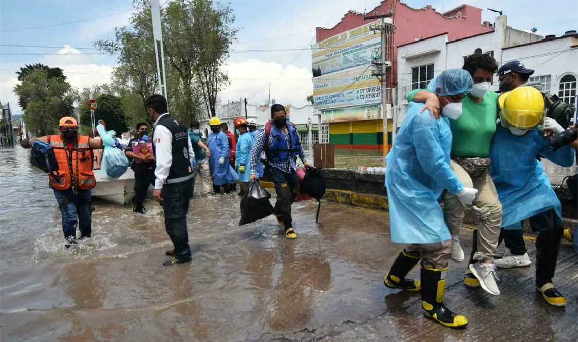 En el centro de Tula se puede ver la destrucción que dejó la fuerza del agua. Twitter
