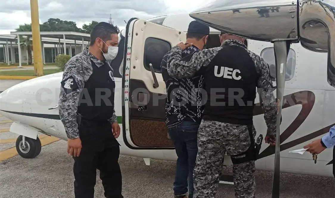 Christian Giovanni “N” fue llevado al aeropuerto de la ciudad de Palenque, donde ya lo esperaba una aeronave de Michoacán. Genaro Sánchez / CP
