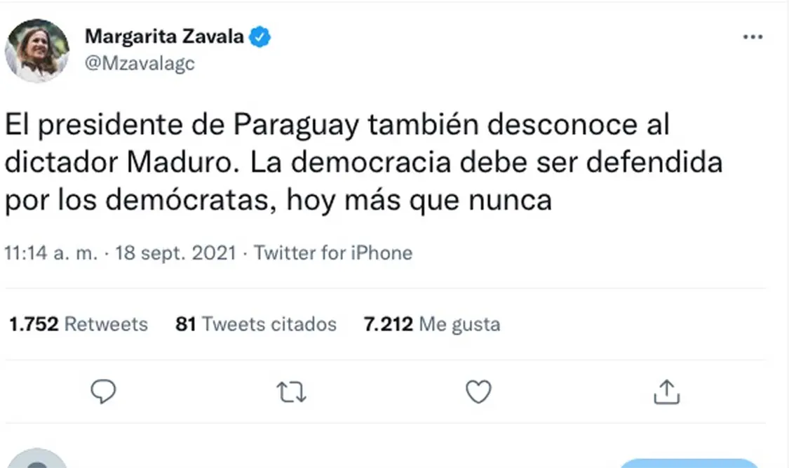 La diputada panista retuiteó un mensaje que posteó Víctor Trujillo. Cortesía