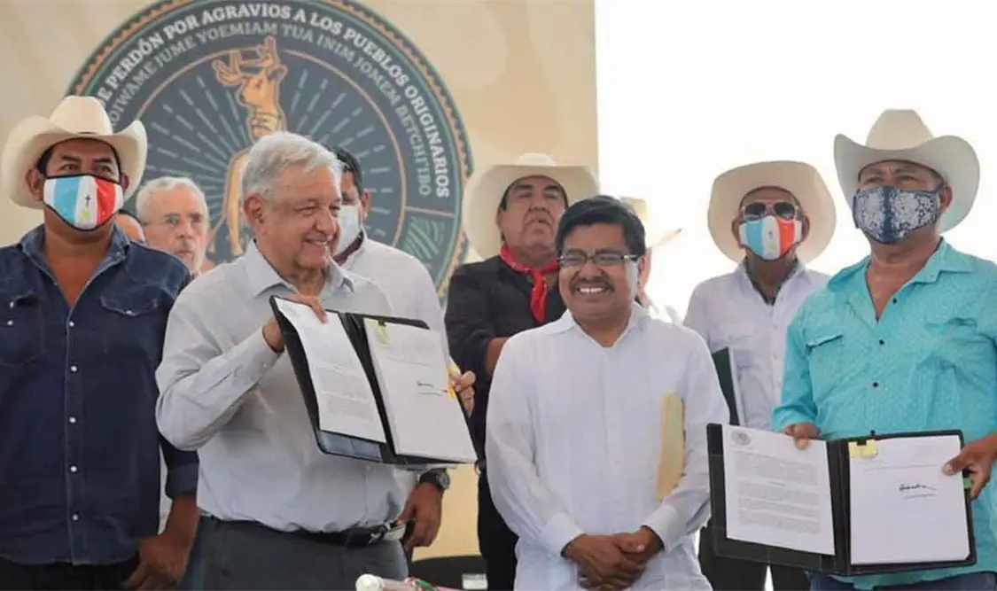 AMLO pide perdón al pueblo Yaqui
