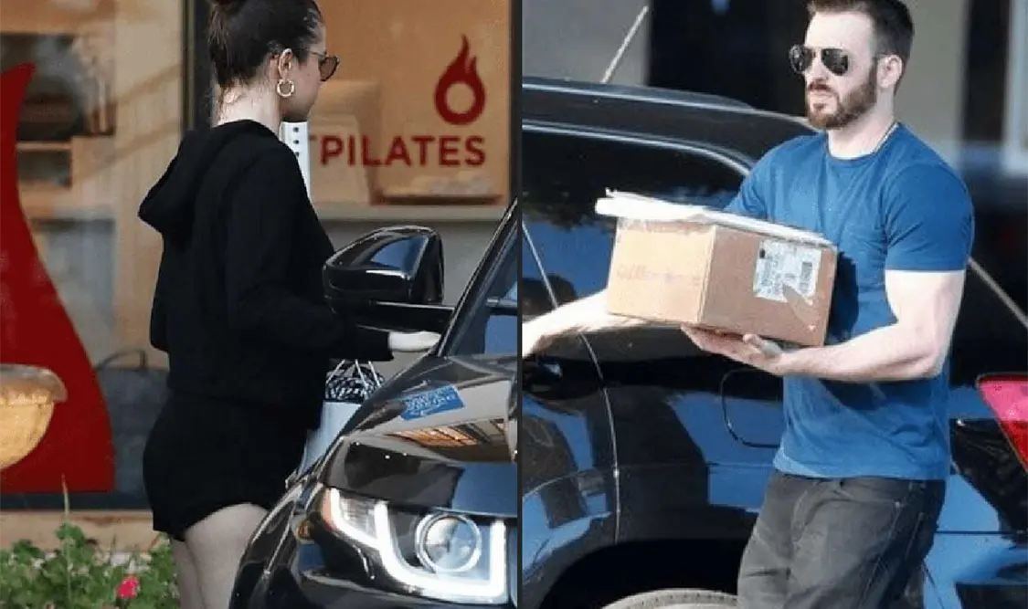 Captan a Selena Gómez y Chris Evans