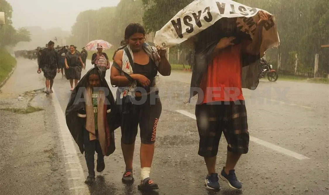 Miembros de la caravana con problemas de salud por las inclemencias del tiempo y el esfuerzo físico constante. Cortesía