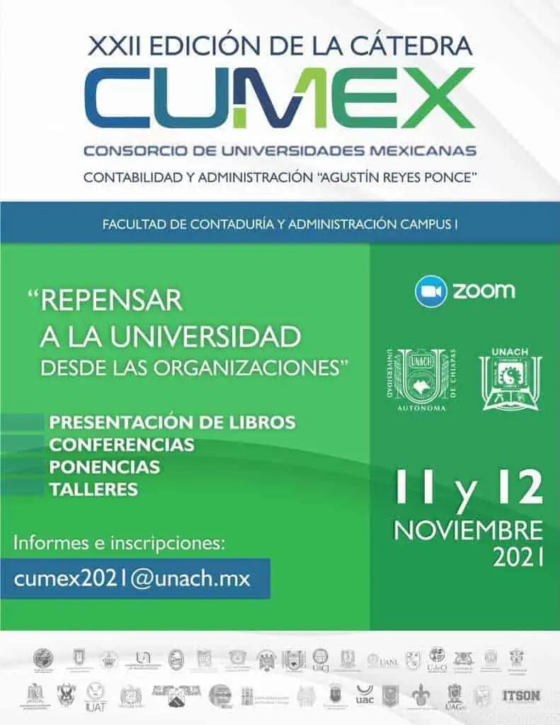 Será UNACH sede de la XXII Edición de la Cátedra CUMEX Contabilidad y Administración
