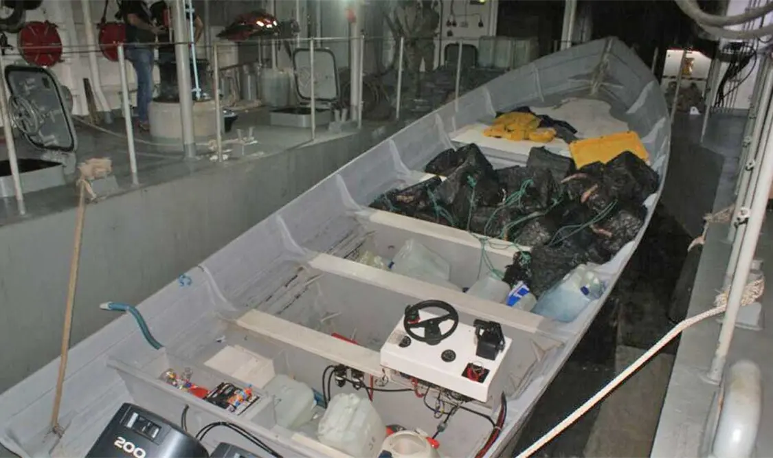 En la operación marítima fueron aseguradas también las dos embarcaciones tipo Go Fast. Cortesía
