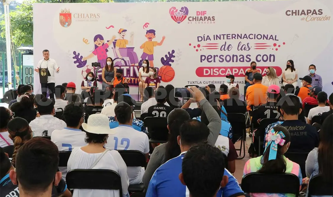 Escandón Cadenas encabezó la inauguración del Festival Deportivo, en el marco del Día Internacional de las Personas con Discapacidad. CP