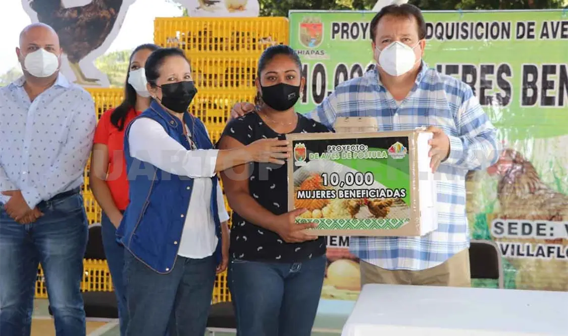 Realizan entrega de aves de traspatio