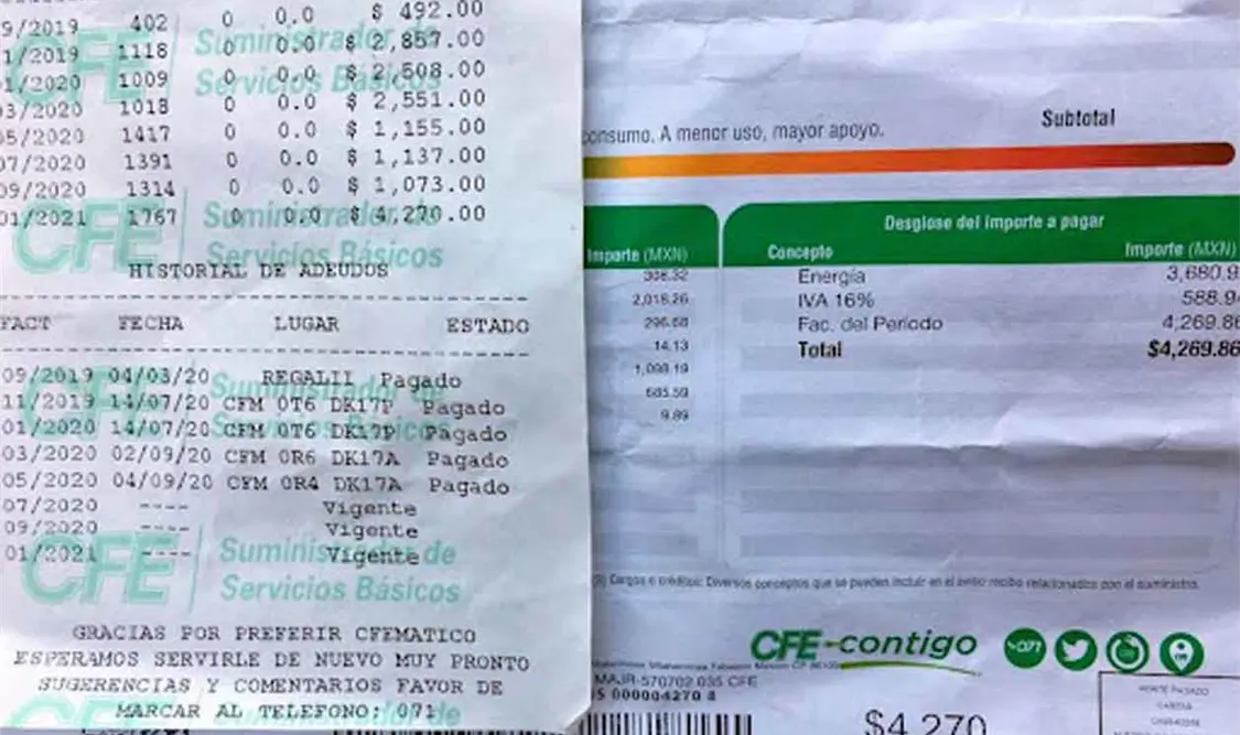 Llega recibo de luz hasta 200 % más caro