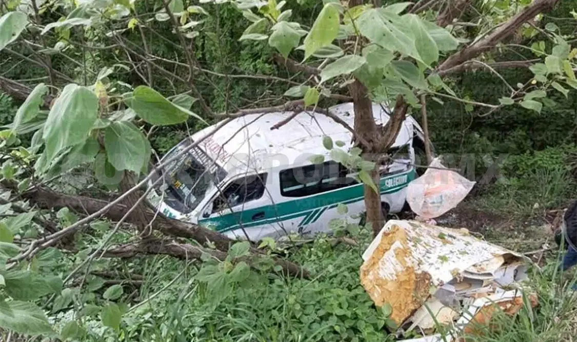 Seis heridos al caer colectivo en barranco