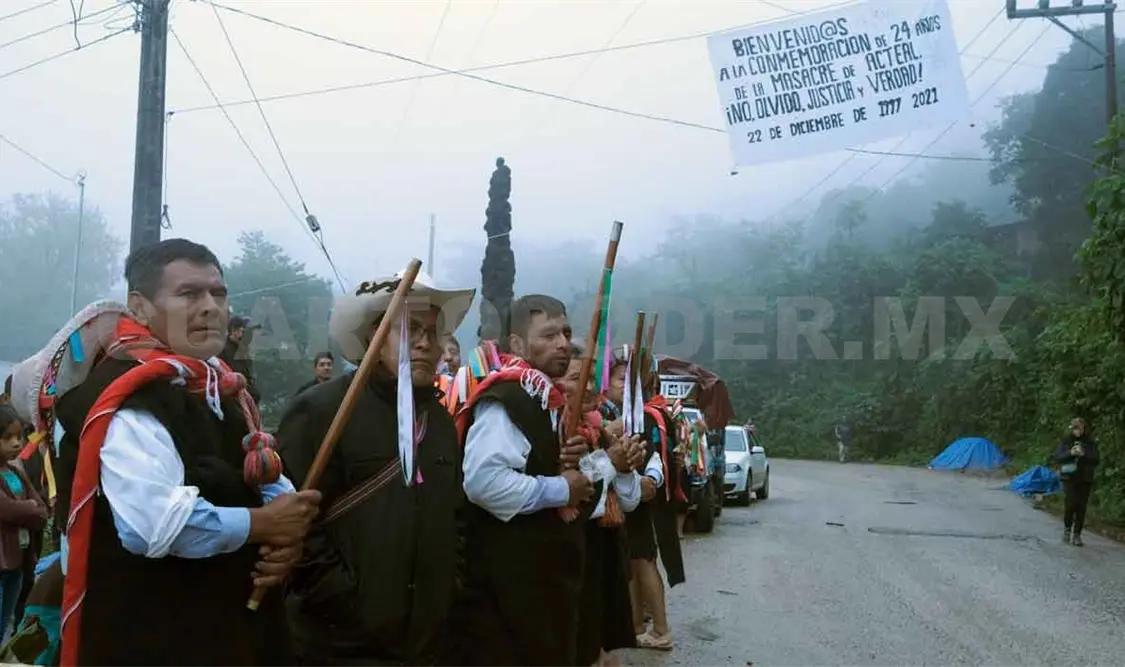 Con marcha celebran aniversario de Acteal