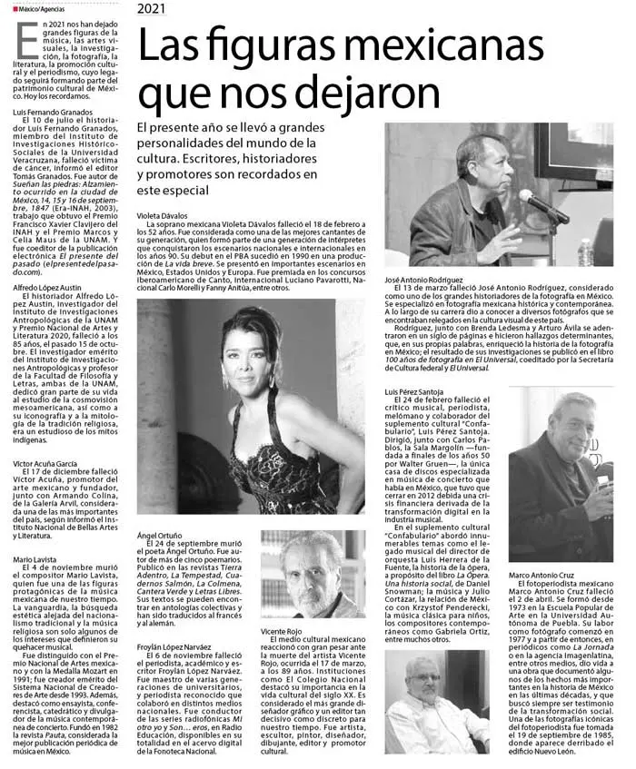 Las figuras mexicanas que nos dejaron