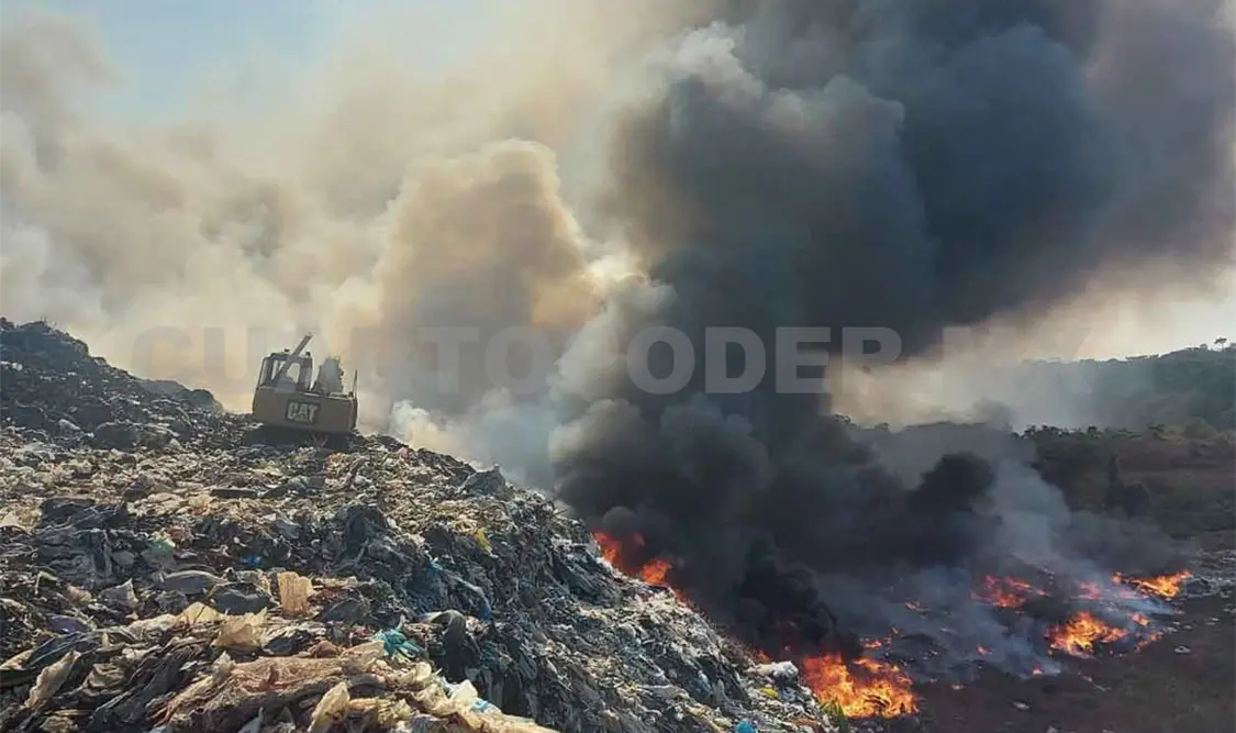 Controlan incendio en basurero municipal de Tapachula