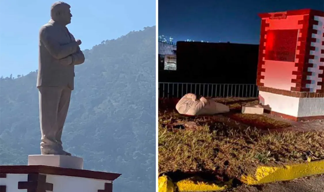 La figura hecha con cantera rosa, apareció el 1 de enero en el piso y sin la cabeza. Cortesía