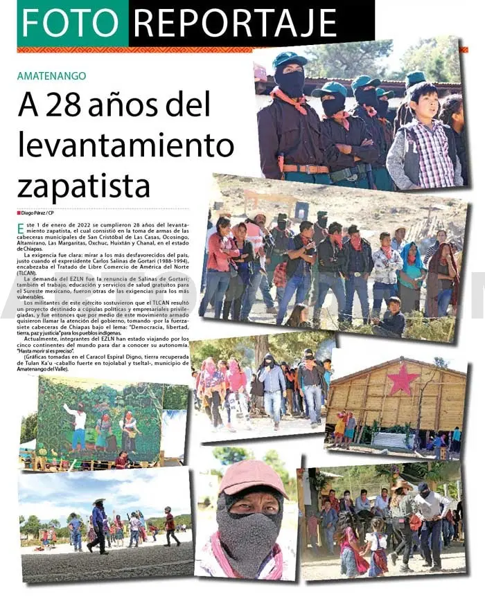 A 28 años del levantamiento zapatista