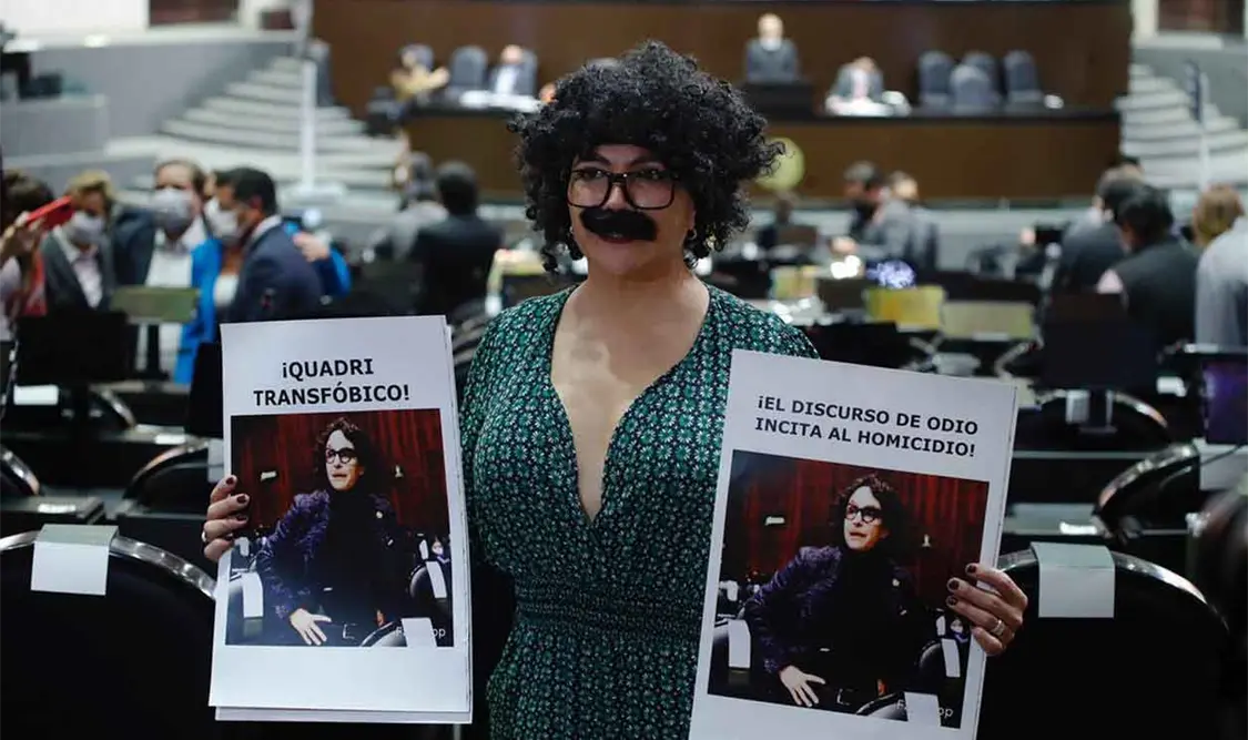 Diputada de Morena se disfraza de Quadri