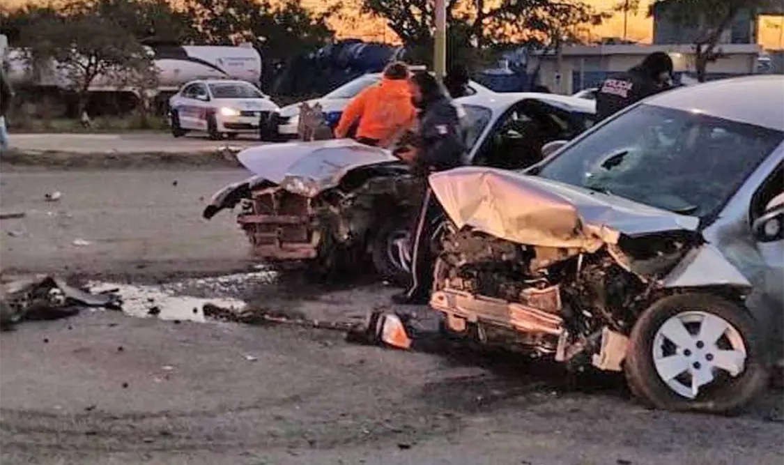 El sábado se registró un accidente múltiple en el municipio de Cadereyta. Cortesía
