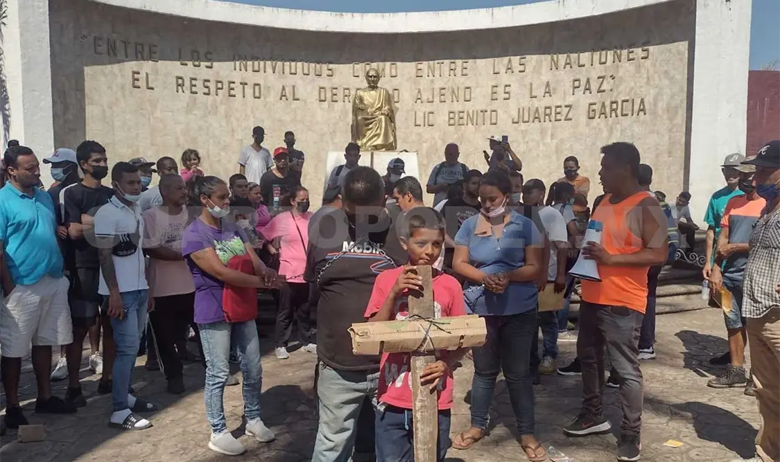 Este acto es con la intención de que se les otorgue los documentos y las facilidades para salir de la frontera sur. Ramón García / CP