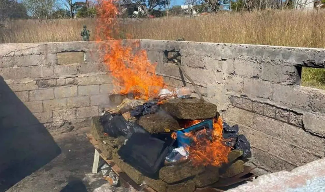 Incineran 146 kilos de narcóticos en Chiapas