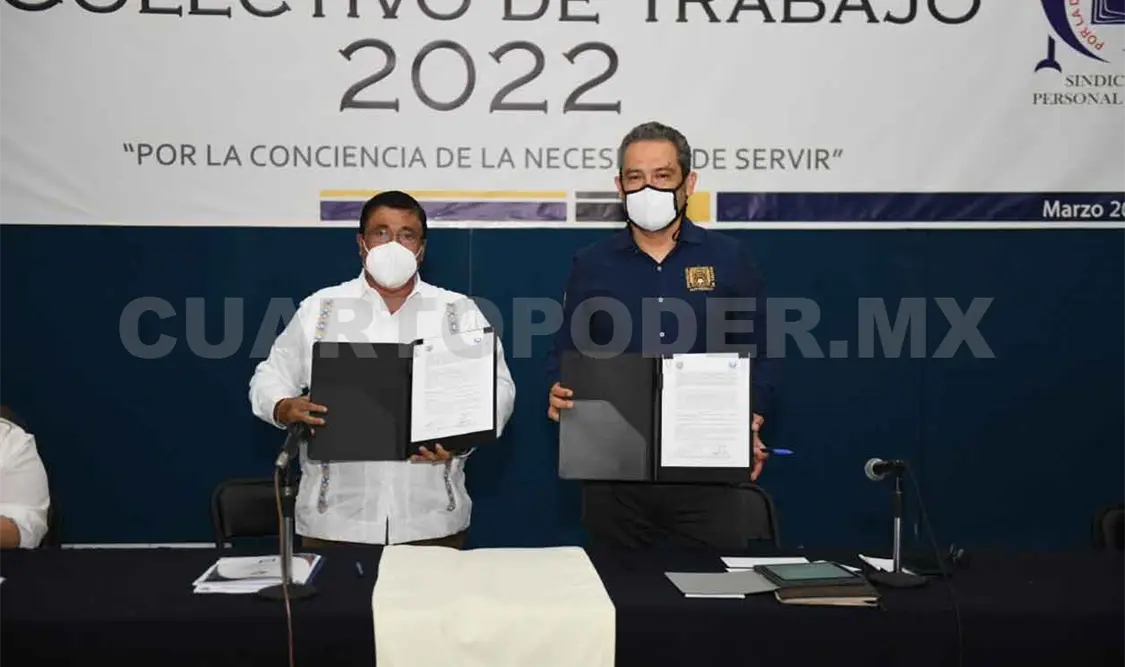 Suscriben contrato colectivo de trabajo
