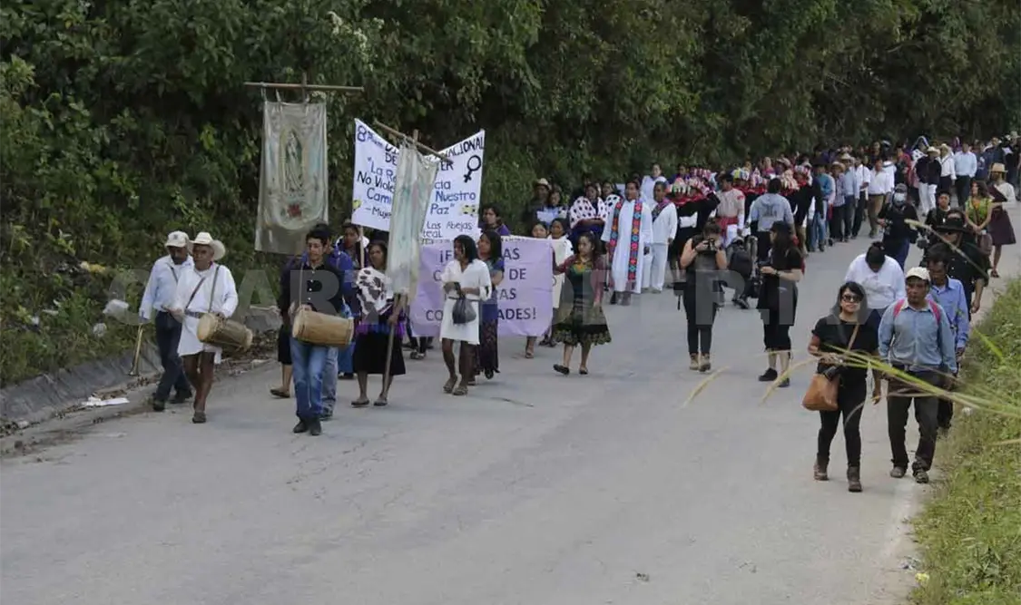 Mujeres de Acteal se manifiestan