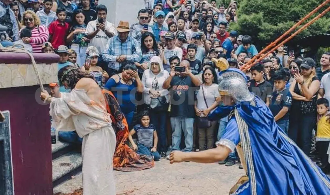 Todo listo para la representación del viacrucis en Unión Juárez