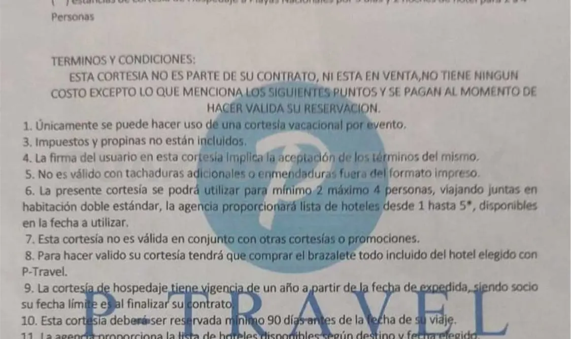 La supuesta empresa P Travel no cuenta con una página de internet ni brinda información legal alguna. Diego Pérez / CP