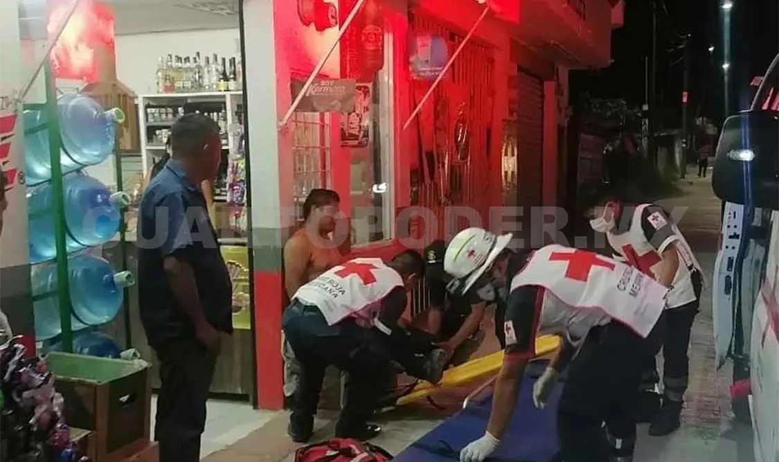 Balean a un sujeto en violento asalto
