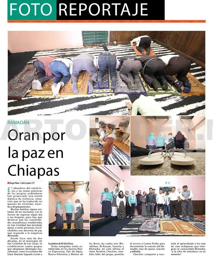 Oran por la paz en Chiapas