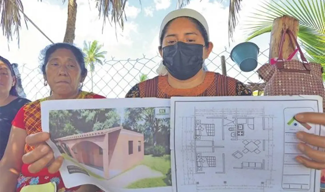 El abogado recibió 6 mil pesos y hasta 20 mil por persona, para la construcción de las casas. Cortesía