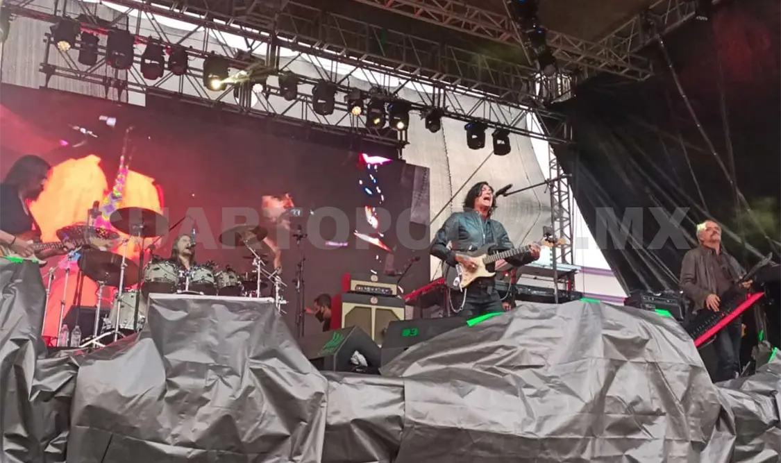 El grupo musical Caifanes, que se presentó en concierto en SCLC, exigió que se haga justicia por los feminicidios. Elio Henríquez / CP