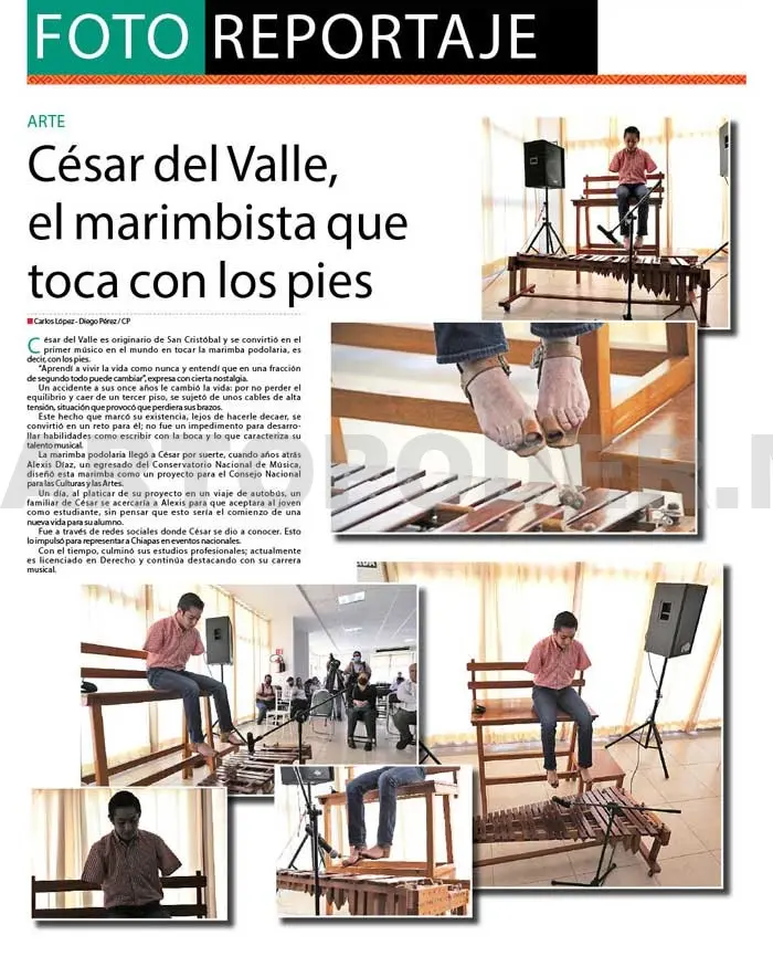 El hombre que toca la marimba con los pies