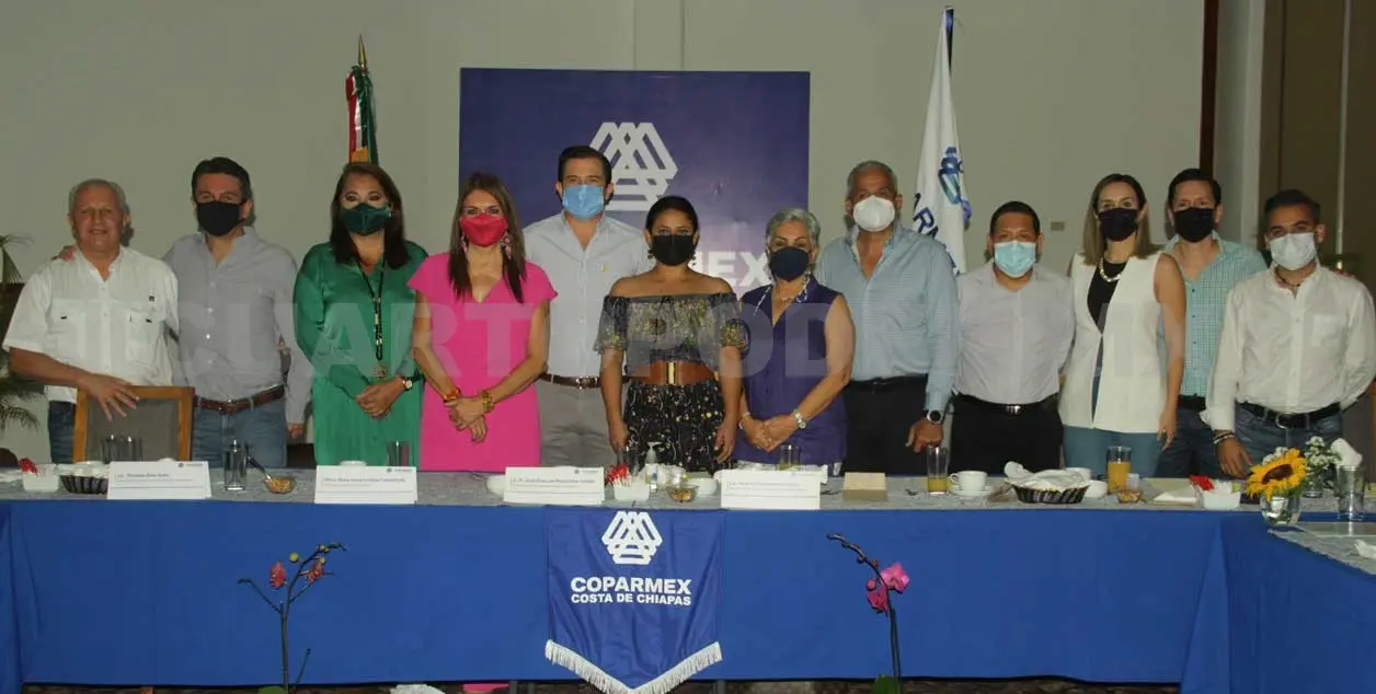 La presidenta municipal se reúne con integrantes de la Coparmex Costa de Chiapas. CP