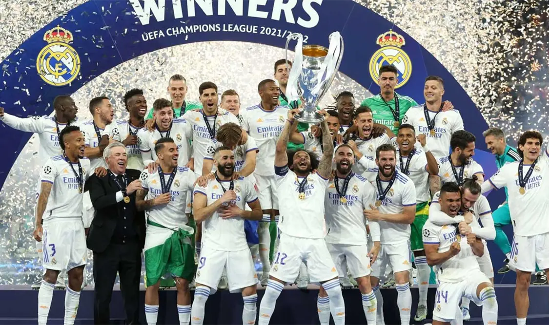El cuadro dirigido por Carlo Ancelotti consiguió la “orejona” número 14 en su historia, luego de vencer al Liverpool en la gran final. Agencias