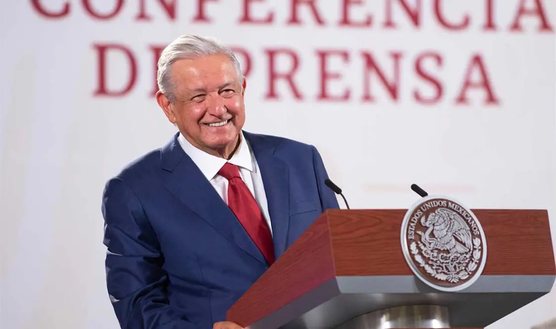 El presidente Andrés Manuel López Obrador durante su conferencia matutina en Palacio Nacional. Cortesía
