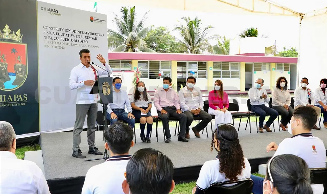 Inauguró el Cemsad, plantel 255 del Cobach, en Puerto Madero, Tapachula. CP