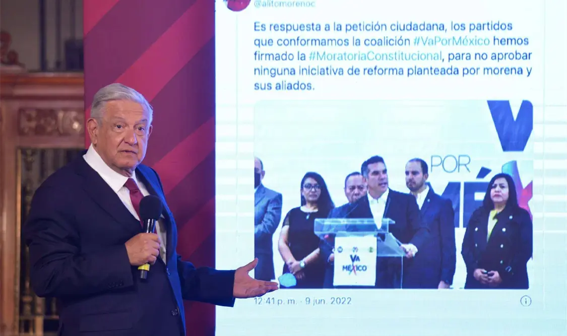 El titular del Ejecutivo criticó los mensajes de PRI, PAN y PRD. Cortesía