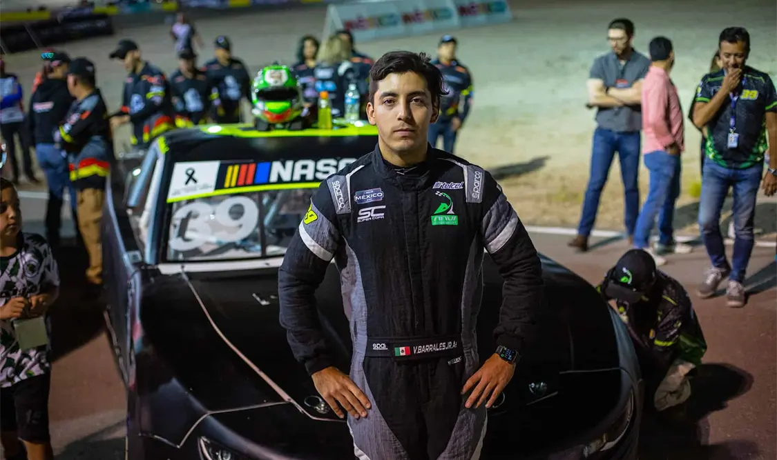 Este fin de semana vuelve a la acción el potosino Víctor Barrales Jr. para enfrentarse a la cuarta fecha de Nascar México Series. Cortesía