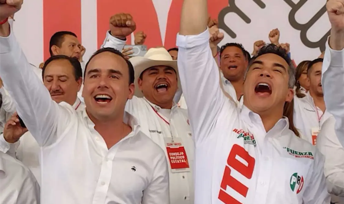 En Coahuila, junto con el gobernador Miguel Ángel Riquelme, Alejandro “Alito” Moreno, encabezó el Consejo Político Estatal. Cortesía