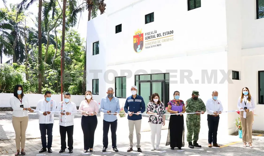 En el acto inaugural de las instalaciones de la Fiscalía de Distrito Norte y la Comandancia Regional, en el municipio de Reforma. CP
